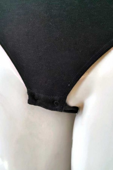 Body de Algodón y Encaje Rosa Negro