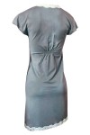 Camisón de Algodón Margarita Gris Jaspeado Blondas Ivory