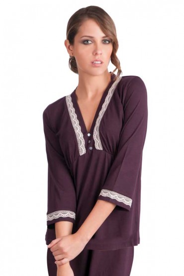 Top de Pijama Ada Vino Manga 3/4