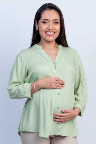Blusa de Maternidad y Lactancia Iris Verde