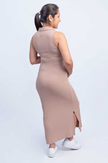 Vestido Camisero de Maternidad Olivia Mocca