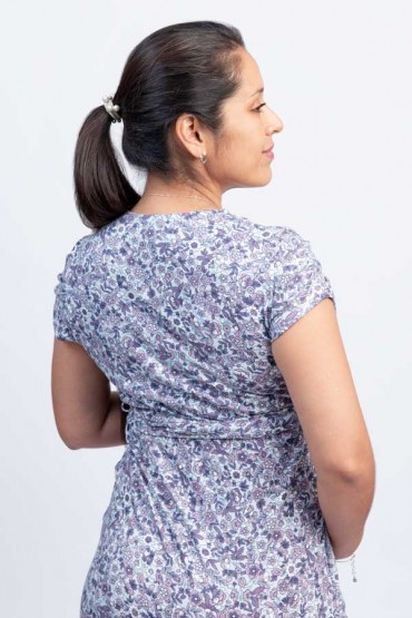Vestido de Maternidad y Lactancia Divine Lila Flores