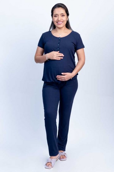 Pijama de Lactancia Mabel Pantalón Navy