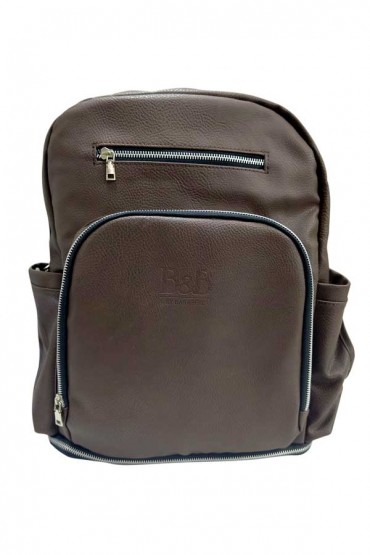 Mochila Pañalera Marrón de Cuerina B&B by Baba Bebe