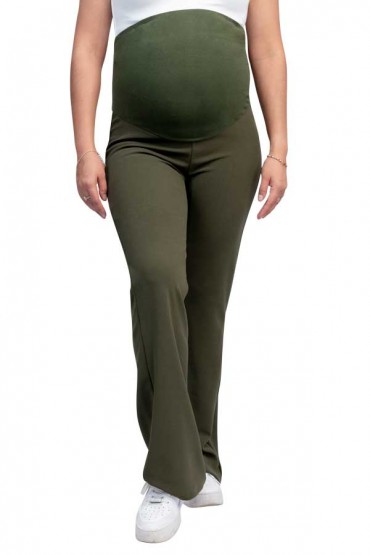 Pantalón Flare Embarazo Verde Militar modelo Lorena-210
