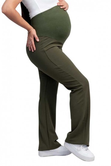 Pantalón Flare Embarazo Verde Militar modelo Lorena-210