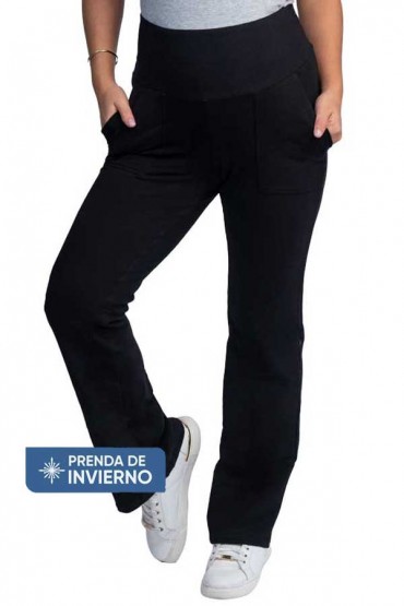 Pantalón de Embarazo Boca Ancha Jecy Negro Invierno