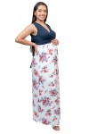 Vestido de Maternidad y Lactancia Erika Azul Flores Ivory