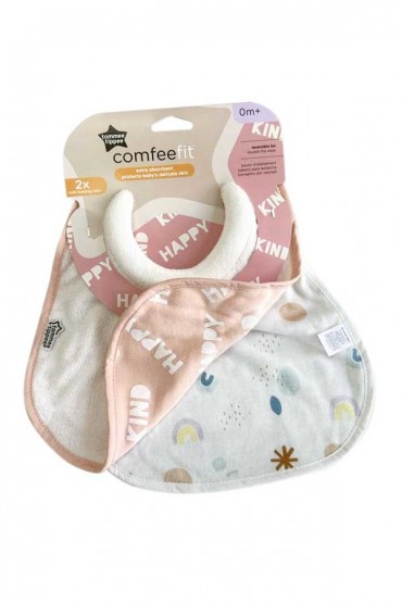 Baberos de Algodón Comfee Fit Rosa Happy Tommee Tippee