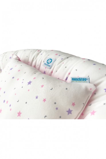 Cuna / Nido Colecho Estrellas Rosadas Monchitos