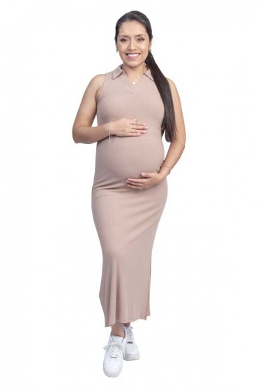 Vestido Camisero de Maternidad Olivia Mocca