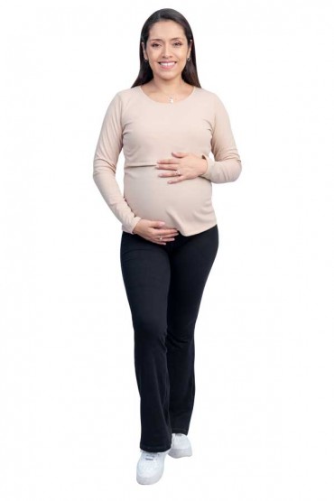 Polo de Lactancia ML Carmen Beige Rib