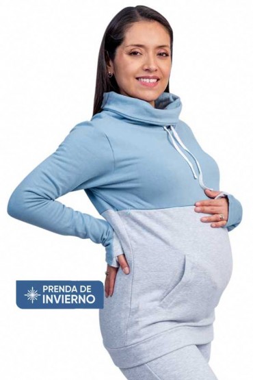 Polera de Lactancia Gia Celeste Gris