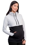 Polera de Lactancia Gia Negro Gris