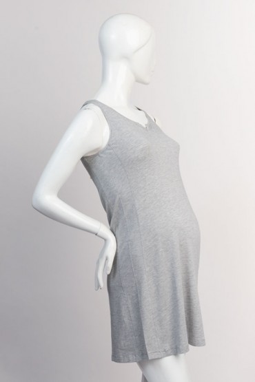 Camisón Brenda de Algodón Pima Licrado gris jaspe