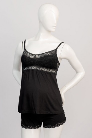 Pijama Penelope Top con short Negro