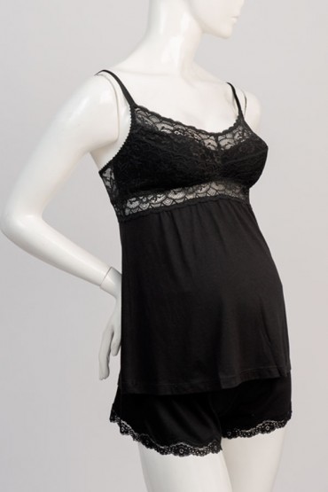 Pijama Penelope Top con short Negro