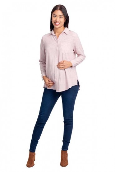 Blusa de Maternidad y Lactancia Evelyn Rayas Rosa