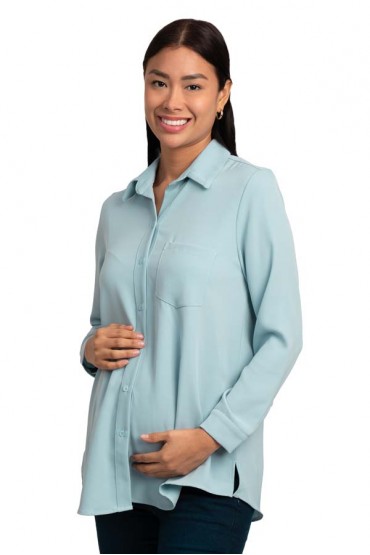 Blusa de Maternidad y Lactancia Celeste