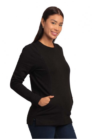 Polera Maternidad y Lactancia Romina Negro