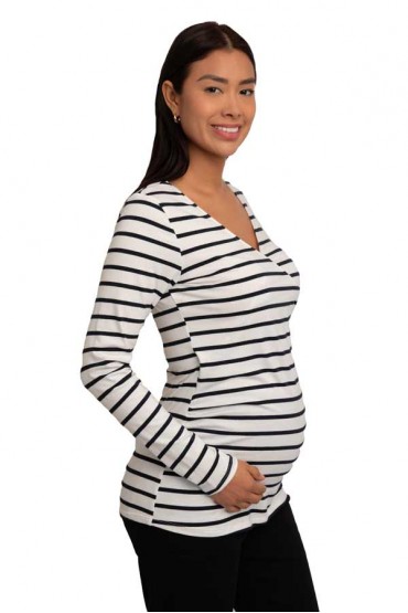 Polo de Lactancia Brianna Rayas Azules