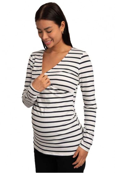 Polo de Lactancia Brianna Rayas Azules