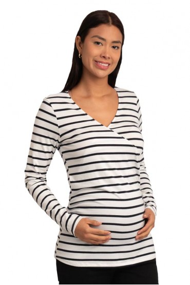 Polo de Lactancia Brianna Rayas Azules