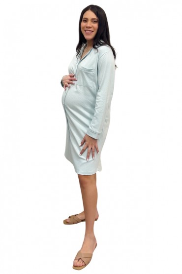Camisero de Maternidad y Lactancia Paige Celeste Puntos
