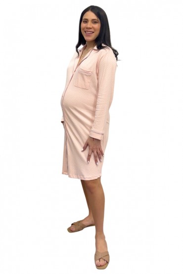 Camisero de Maternidad y Lactancia Paige Rosa Puntos