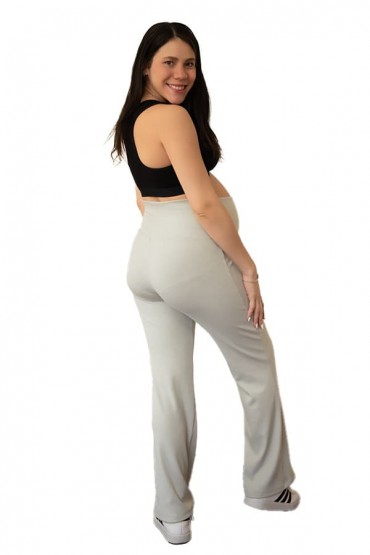 Pantalón Yoga Materno Relax Gris Jaspeado