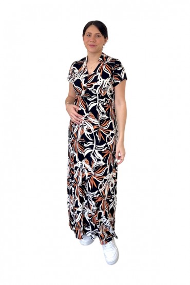 Vestido Materno Dora Estampado Negro