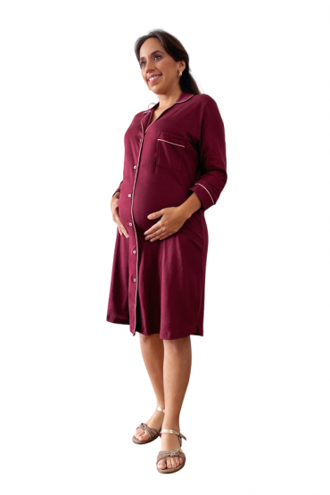Camisero de Maternidad y Lactancia Paige Vino M3/4