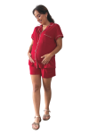 Pijama de Lactancia Paige Rojo Short