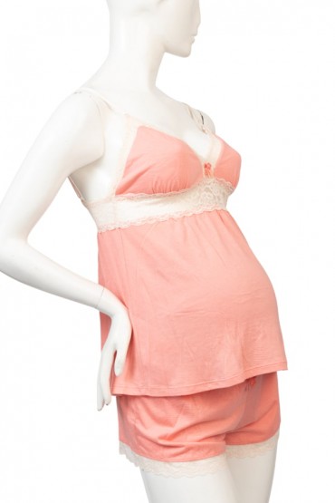 Pijama  algodon pima Top Short Courney Coral
