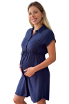 Vestido Camisero de Maternidad Moni Azul Marino