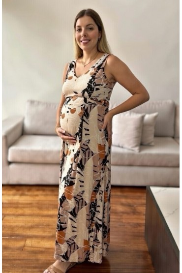 Vestido Pre y post parto Cancún Beige