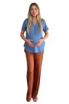 Blusa de Maternidad y Lactancia Dany Chambray MC