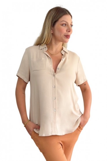 Blusa de Maternidad y Lactancia Eva Beige MC