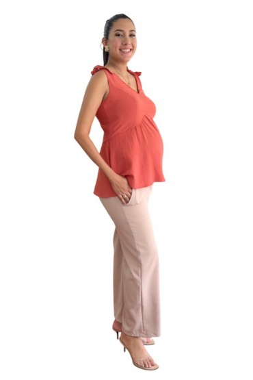Blusa de Maternidad y post parto SM Florencia Terracota