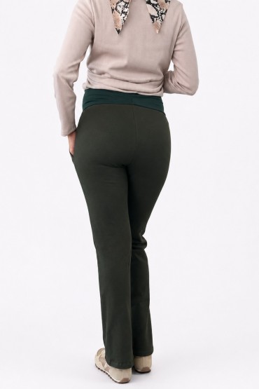 Pantalón de Embarazo Boca Ancha Jecy verde Invierno