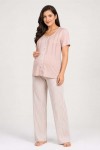Pijama de Lactancia Pantalón Rosa Rayas