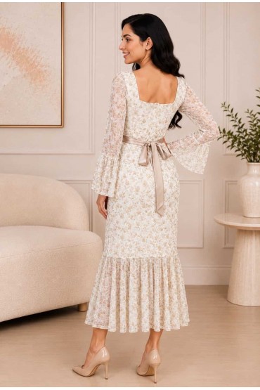 Vestido Revelacion Nizan Perla Beige
