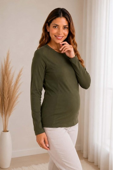Polera Maternidad y Lactancia Romina Verde