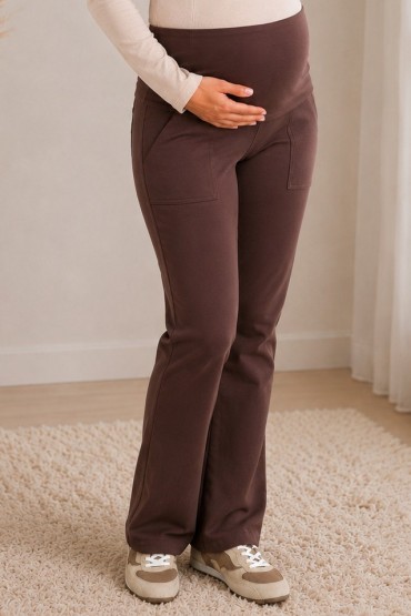 Pantalón de Embarazo Boca Ancha Jecy marron Invierno