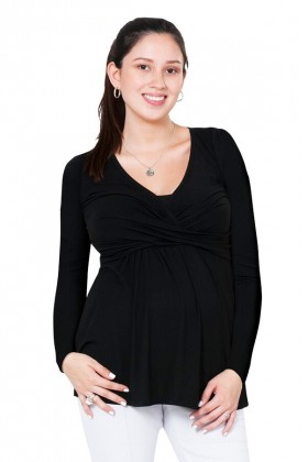 Polo de lactancia Cloe negro manga larga