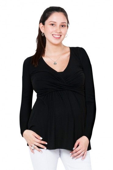 Polo de lactancia Cloe negro manga larga