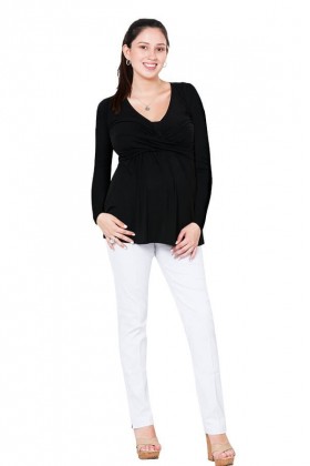 Polo de lactancia Cloe negro manga larga