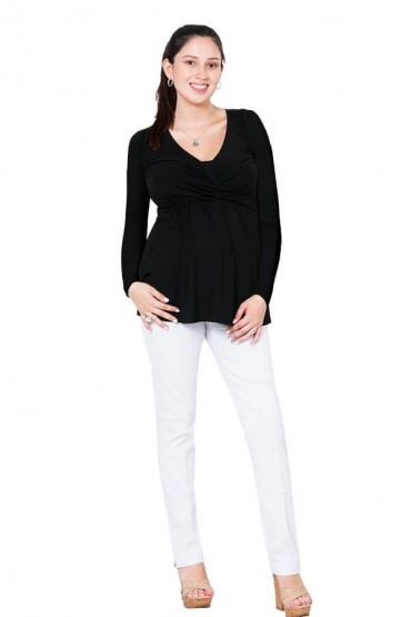 Polo de lactancia Cloe negro manga larga