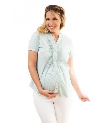 Blusa de Maternidad y lactancia Xiomara Rombos Verdes