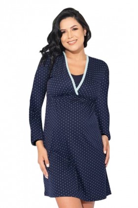 Camisola de lactancia manga larga Margarita puntos menta